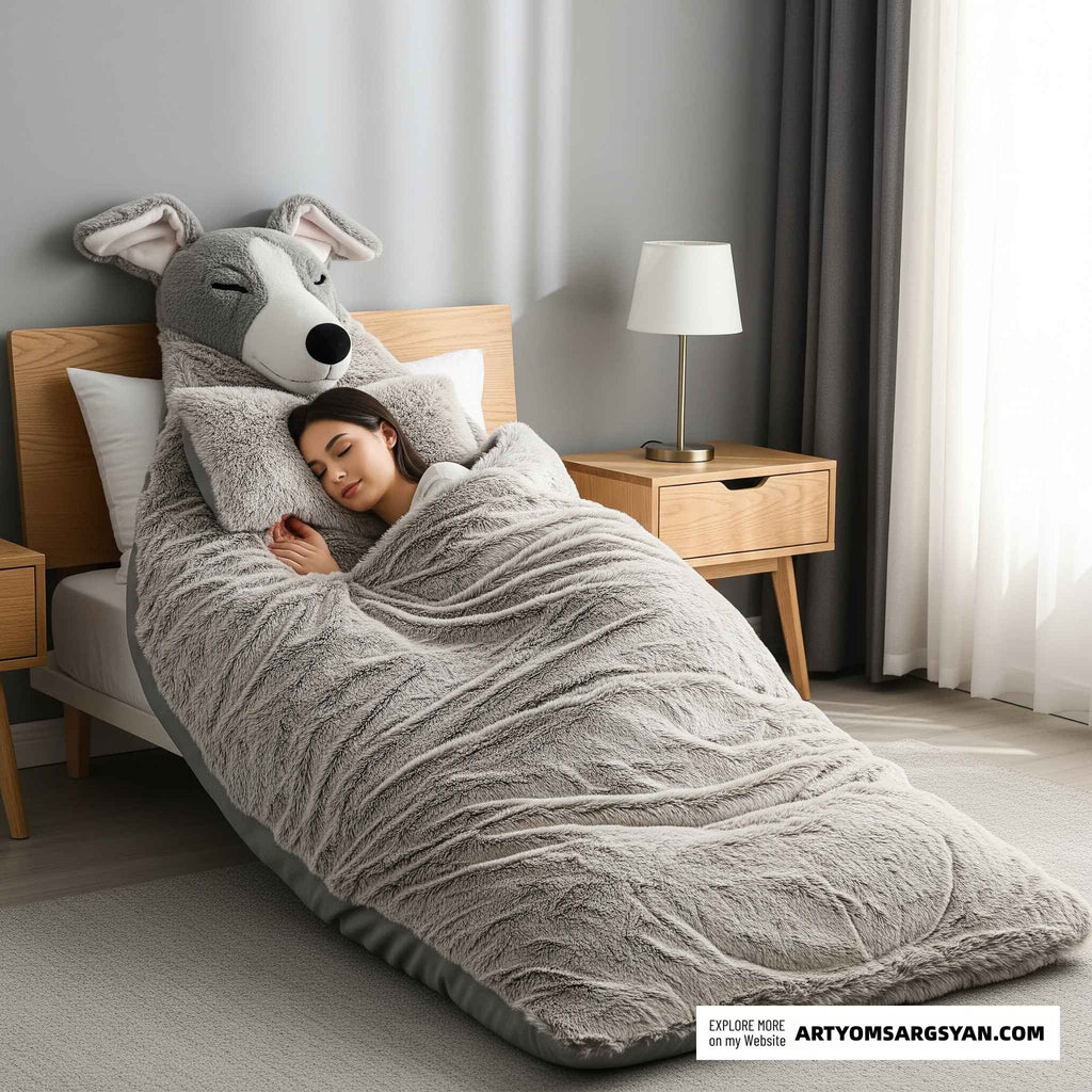 Soft dog sleeping bag: Made of soft material, ensuring the best sleep quality